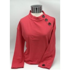 CSP5114 Mock Neck Top w/ 3 Buttons